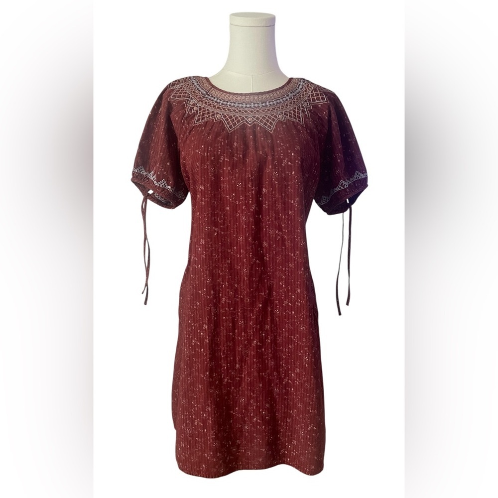 Madewell Embroidered Puff-Sleeve Babydoll Dress in Dotted Vines - Picture 6 of 10